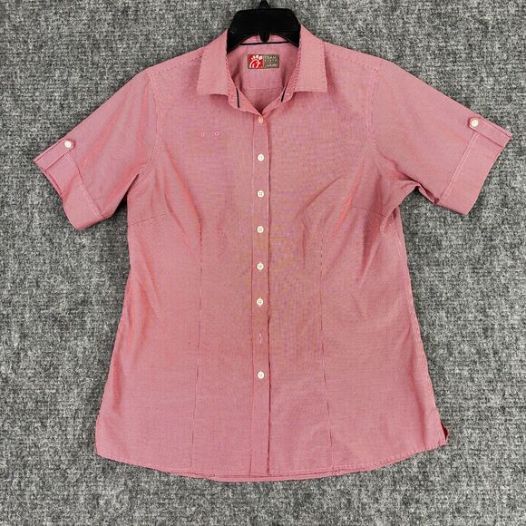 Chik-Fil-A Shirt Womens Large Button Up Employee Uniform Workwear Work Fast Food - Picture 1 of 10